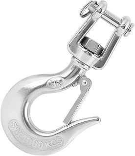 304 Stainless SteelHook withJoint 650kg 1000kg Screwable Lifting Hooks for Hoists, Mining, Port and Forestry Machinery (1000KG)
