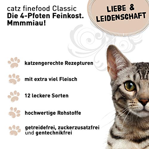 catz finefood N° 13 Hering & Shrimps Feinkost Katzenfutter nass, verfeinert mit Kürbis & Aloe Vera, 16 x 85g Beutel