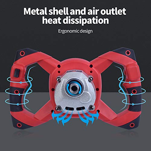 Concrete Mixer Machine, 1600W Cement Mixer Mixing Drill Tool for Concrete Cement Panit Mortar Drywall Mud Grout Thinset, Electric Hand Paint Paddle Mixers, Adjustable 6 Speeds 6 Concrete Mixer Machine, 1600W Cement Mixer Mixing Drill Tool for Concrete Cement Panit Mortar Drywall Mud Grout Thinset, Electric Hand Paint Paddle Mixers, Adjustable 6 Speeds - Image 6