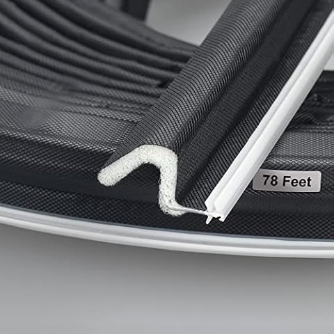 Weather Stripping Seal Strip for Doors "Q" Foam,Hard Flange Card Slot Installation Seals Large Gap,Easy Cut to Size (78FEET, Black) Cover