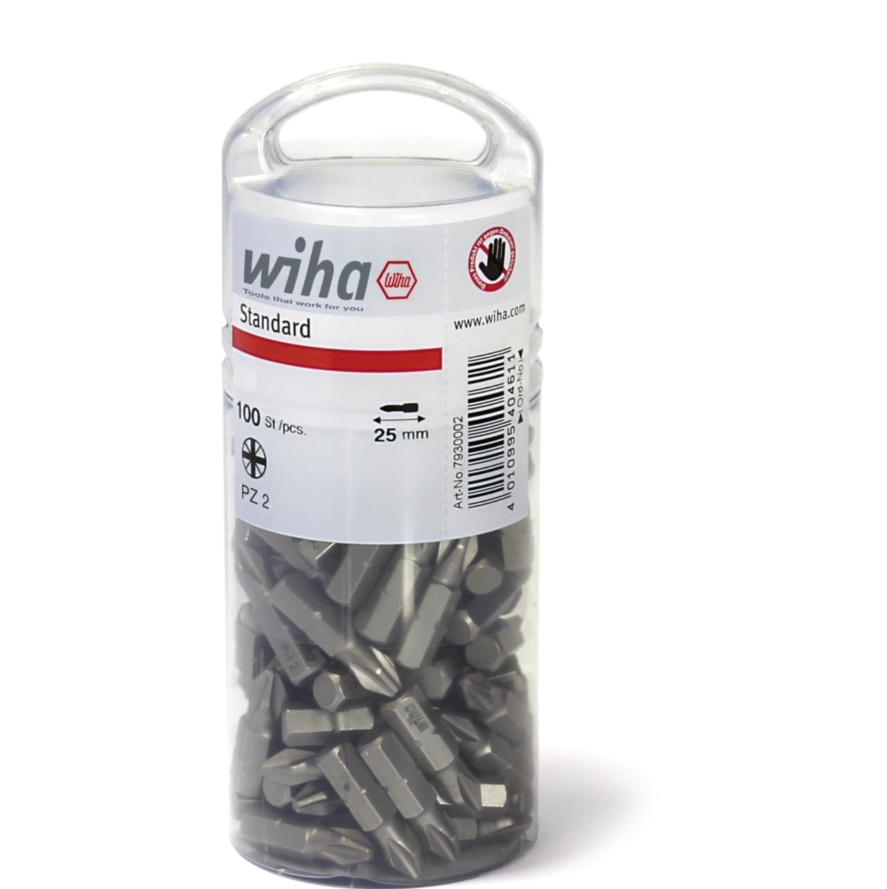 Wiha - Standard Pozidriv Bits Pz2 25Mm Tub Of 100
