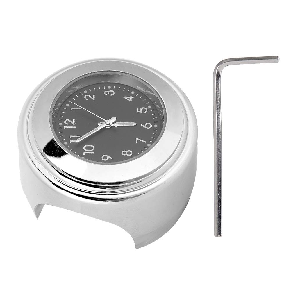Suuonee Black Motorcycle Handlebar Clock 22 25Mm Motorbike Mount Clock Metal Mount Hand Grip Dial Watch[]
