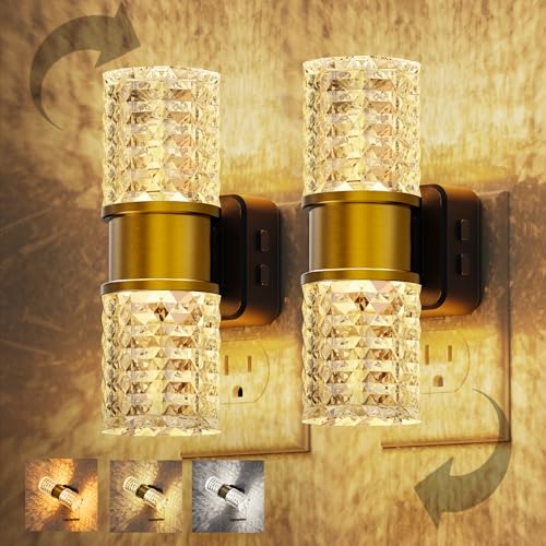 Image of L LOHAS LED Night Light,Modern Night Lights Plug into Wall,2 Pack Amber-3000K-5000K Adjustable Color Temperature Night-Light,Dimmable Nightlights with Dusk to Dawn Sensor for Rooms Bathroom Hallway