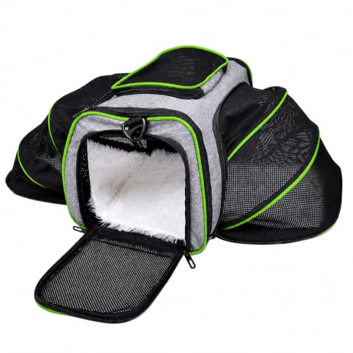 Image of BURAQ Astronaut Space Transparent Capsule Breathable Airline-Approved, Ventilate Transparent Carrier Backpack with Leash for Travel (Green)