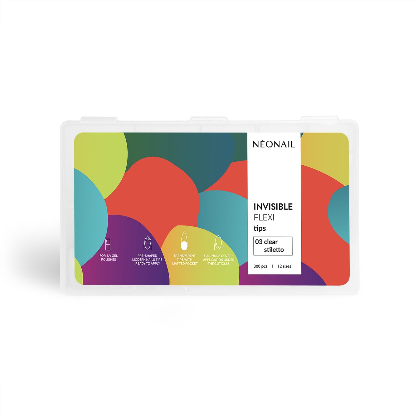 NÉOnail Unghie Finte Flessibili 03 Clear Stiletto - Press On Nails - Tip Unghie - Nail Form - Fake Nails - Nail Tips - 300 Pezzi-image