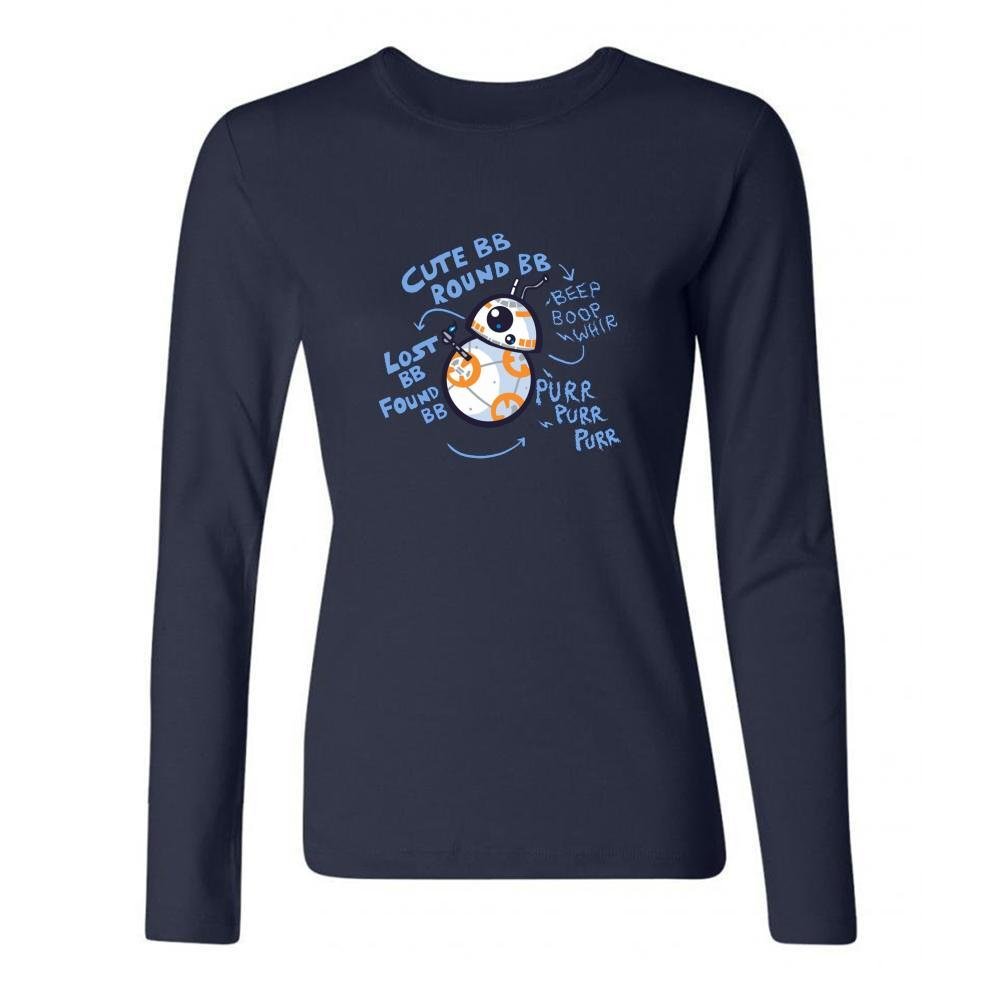 Feixia Women's Wall E BB-8 DIY Cotton Long Sleeve T Shirt