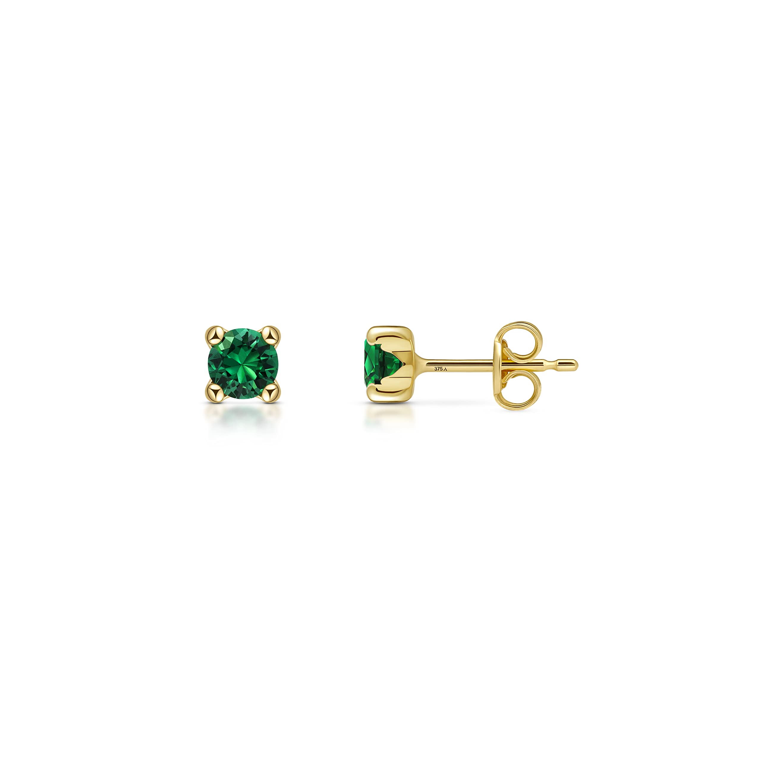 Amberta Allure Pendientes de Piedra Preciosa Sintética en Oro Amarillo de 9 ct