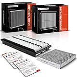 A-Premium 2-PC Engine & Cabin Air Filter with Activated Carbon Compatible with Honda Odyssey 2018-2022 & Acura TLX 2021-2022 2.0L Replace# A90100, C36080