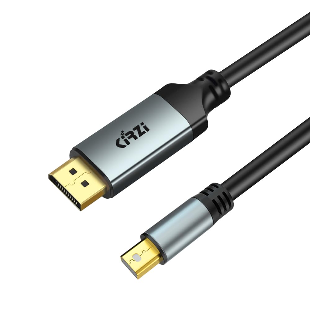 Câble Mini DisplayPort 8K vers DisplayPort 1.4 de 4,6 m, [8K @ 60 Hz, 4K @ 144 Hz, 2K @ 240 Hz] 32,4 Gbit/s bidirectionnel, HDR, G-Sync, Mini DP [compatible Thunderbolt 2] pour ordinateur