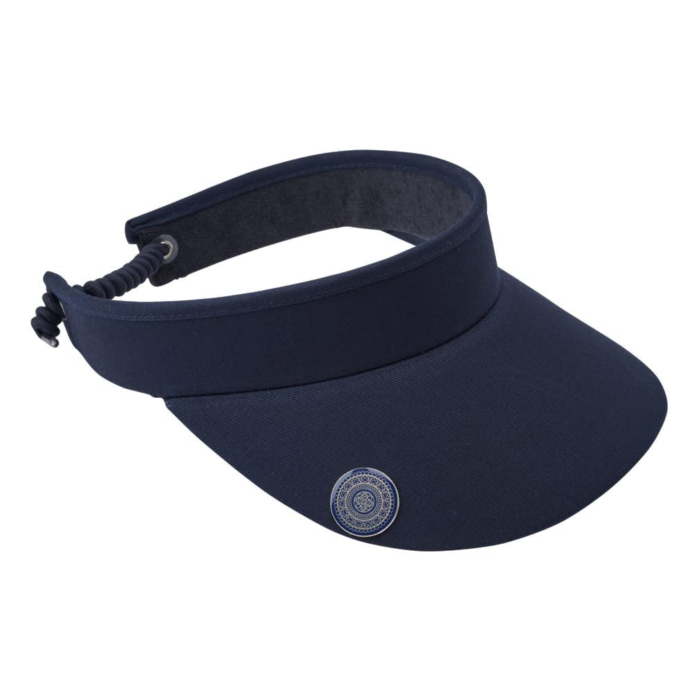 Surprizeshop Women's Golf Visor | Navy | Adjustable | Ball Marker | Rigid Peak | Polyester | Basic Sun Protection