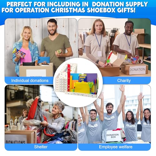 Back to School Supplies Bundle Kit Bulk for Christmas Shoebox Donation Essential Supplies Kit for Christian Charity Packing Party Samaritan Purse Gifts (24)