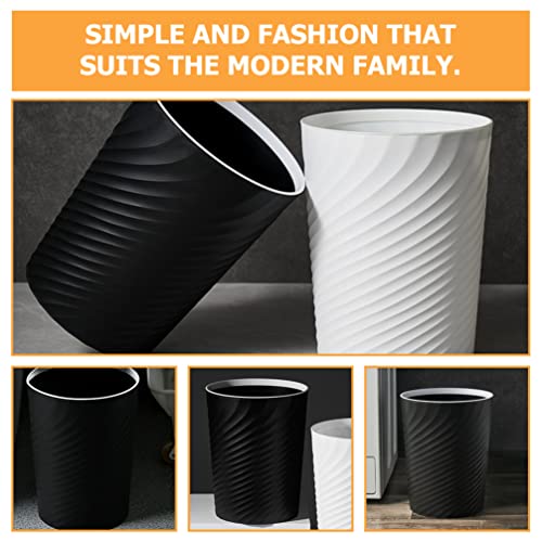 Caneca de basura rectangular de plástico negra 12 L miniatura 3