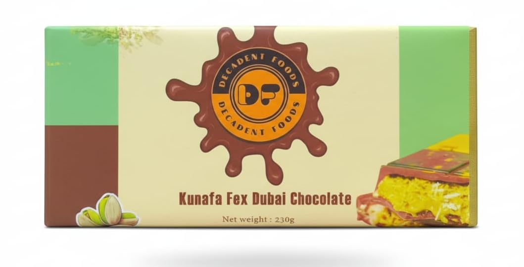 Fex Dubai Kunafa Chocolate, Experience the Exquisite Fusion Of Middle Eastern and Chocolate Artistry With this Pistachio Kunafa Chocolate Bar 230 Gm (From UAE)