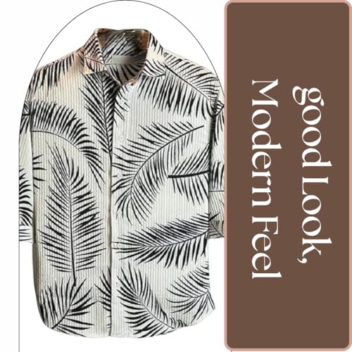 Image of MiraMichi Men's Corduroy Printed Half Sleeve Casual Shirt - Regular Fit Hip Length