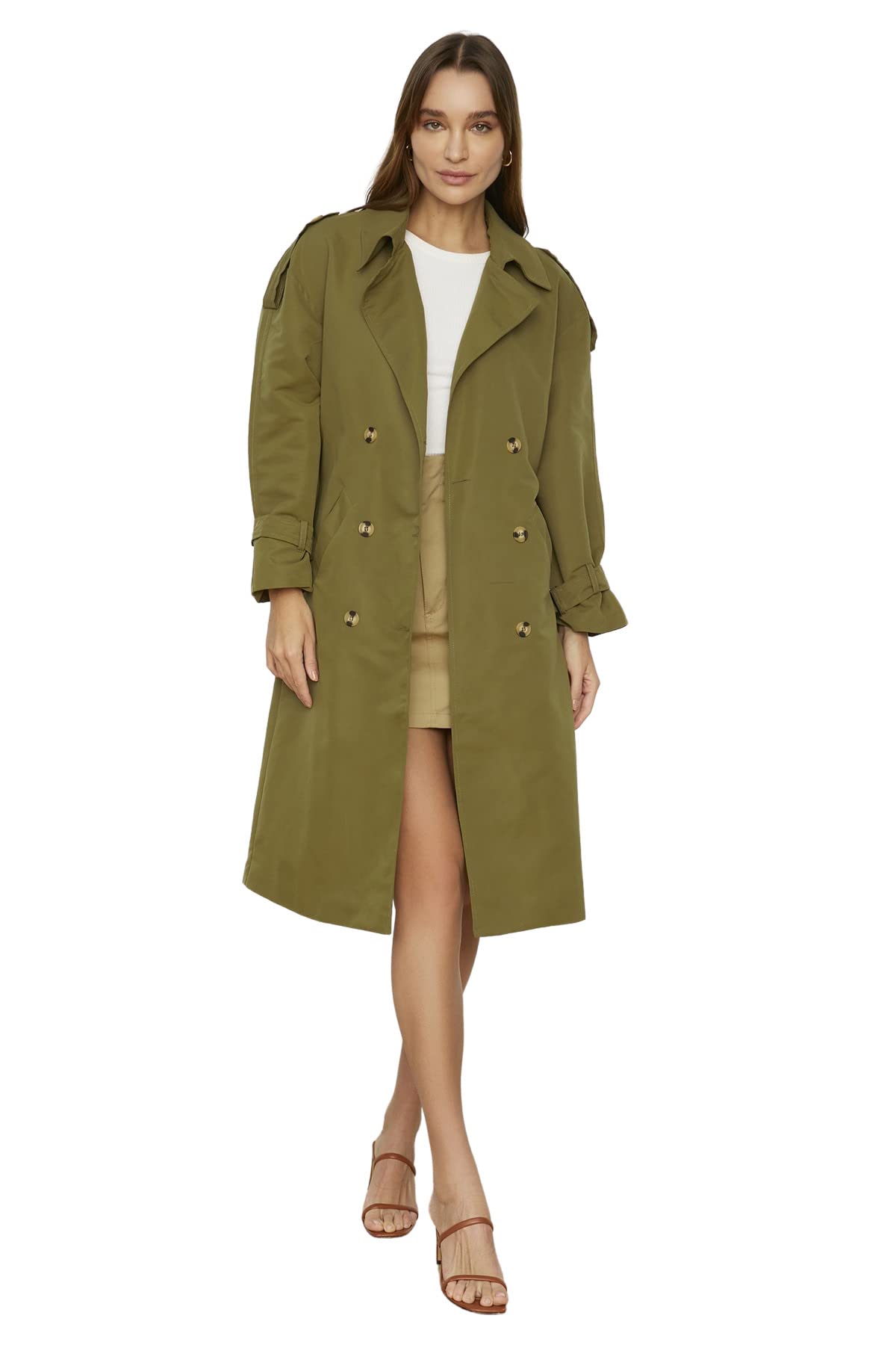 Trench Impermeabile Donna Trendyol Vizon - Lungo, Oversize, Per Guida E Occasioni Casual - Foto 3