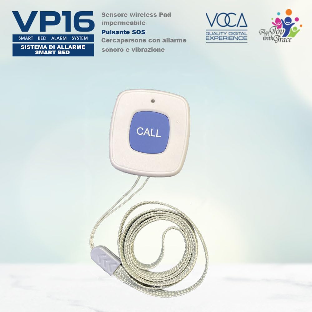 Sistema di allarme precoce intelligente VOCA per anziani - Sensore wireless e cercapersone, allarmi pre-allarme per il letto, prevenzione delle cadute, pazienti affetti da demenza