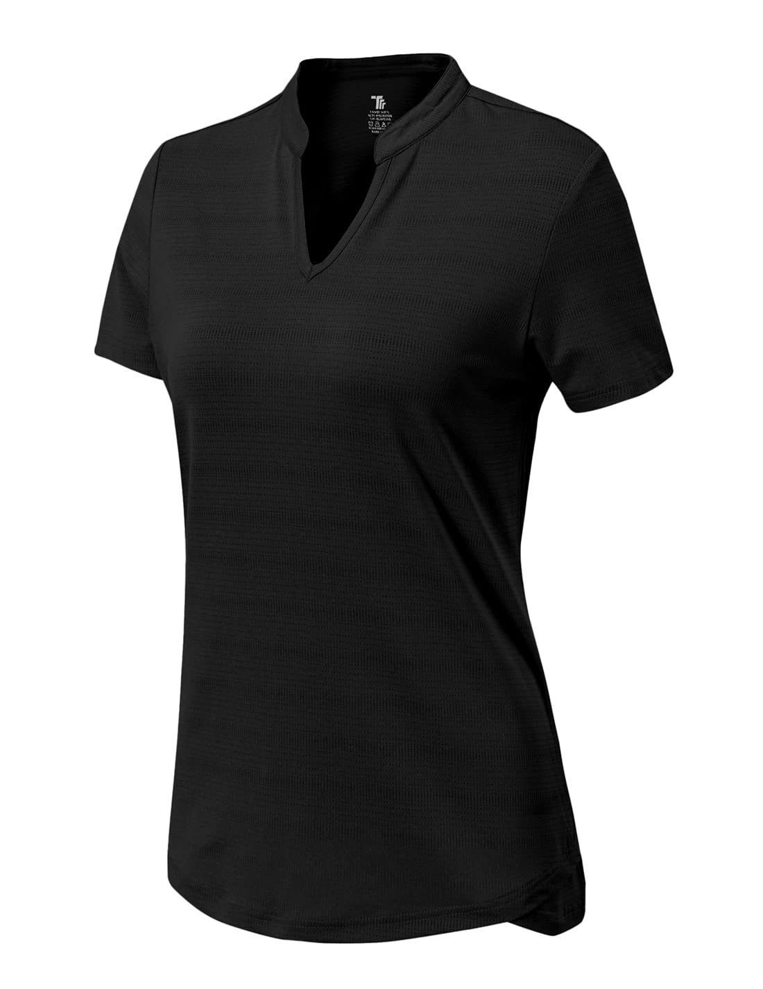 Women's Dry Fit Golf Polo Shirts Short Sleeve V Neck Collarless Athletic Activewear T Shirts