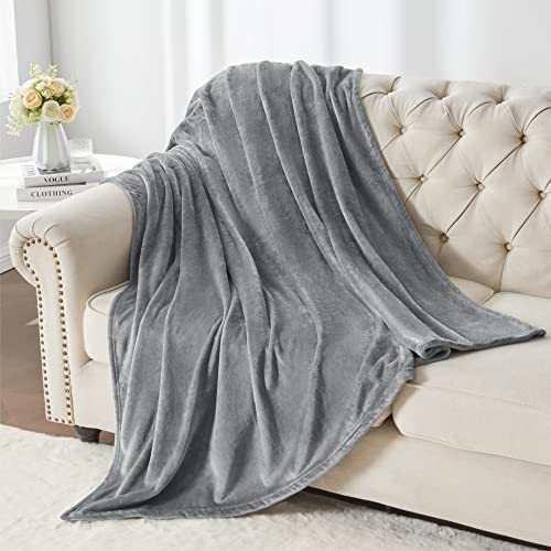 Image of BEDELITE Fleece Blanket Grey Throw Blanket for Couch & Bed, Luxury Plush Cozy Fuzzy Blanket 50 inch x 70 inch, Super Soft Warm Lightweight Fall Throw Blanket for Travel Camping