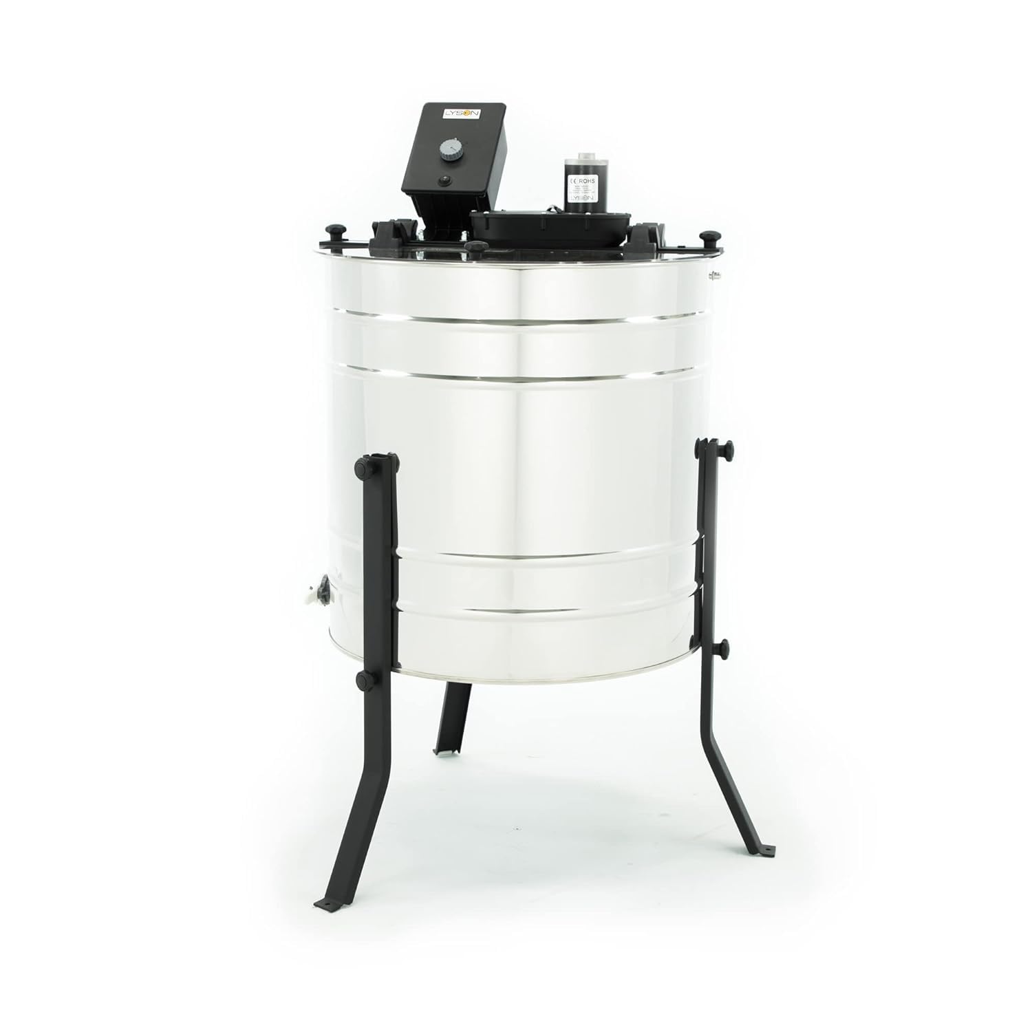 LYSON Extracteur de Miel Ø600 électrique Universel Essoreuse à miel 4 rayons à commande électrique en Acier Inoxydable Résistant aux Acides Extracteur Tangentiel pour 4 cadres