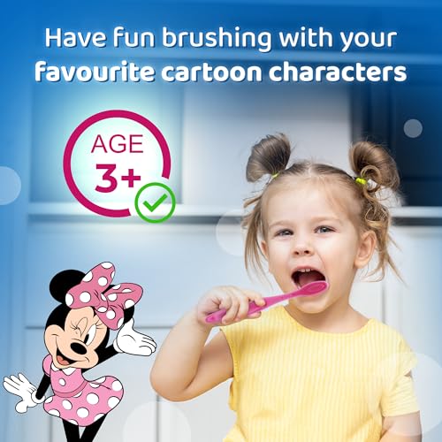 Disney Minnie Mouse Little Teeth Whitening Toothbrush for Kids with Protection Cap, Soft Bristles, Non-Slip Handle for Children Aged 3-12 Years Old | BPA-Free & Non-Toxic Manual Toothbrush - Image 6