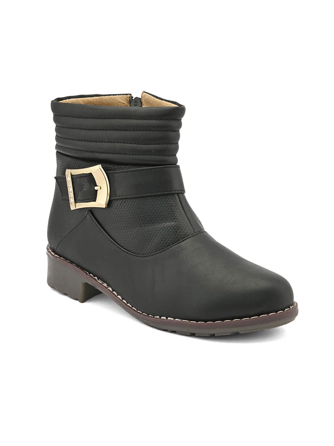 DICY Low Heel Girls Shoes High Ankle Boots for Women Sneakers for Girls and Special Occasion with Buckle & Zipper Black (B0C496FJ4D) Amazon Price History, Amazon Price Tracker