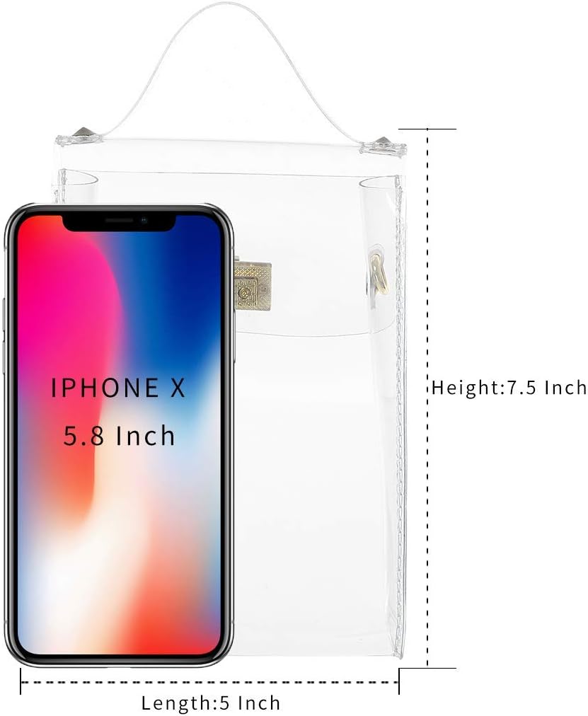 INICAT Clear Bag for Stadium Events Small Crossbody Purse Women Concert Approved Transparent Display Case Top Handbag Beach | Stadium Approved, Cell Phone, Jelly Purse - Image 4
