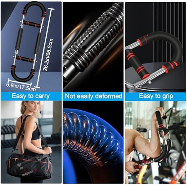 Twister Arm Trainer, Adjustable Chest Workout Equipment, Power Twister Arm Chest Trainer for Men and Women, Forearm and Shoulder Muscle Strengthener, Portable Spring Resistance Home Fitness