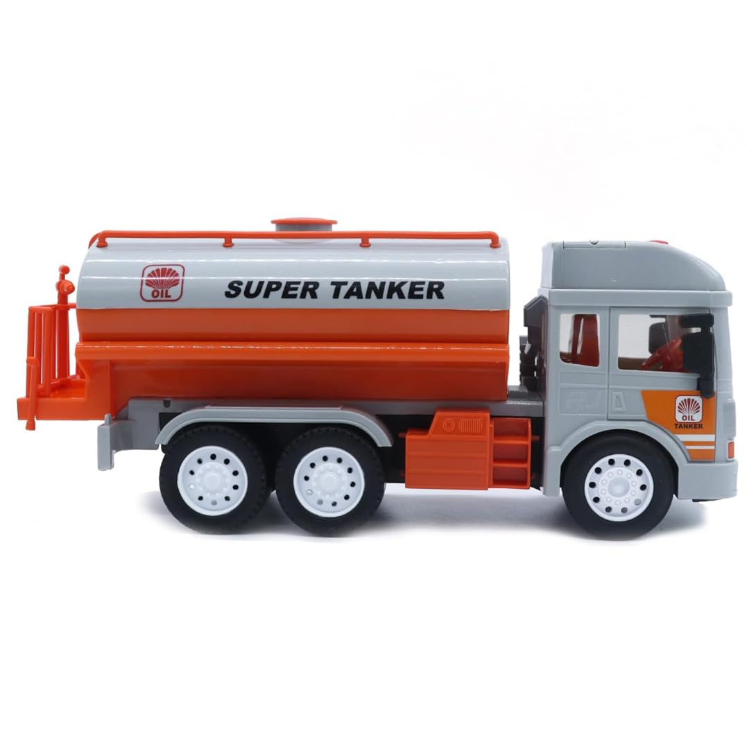 TAPANIYA ENTERPRISE Super Tanker Toy Truck, Orange and Grey, Friction Powered, Kids Vehicle Playset with Driver Figure 3