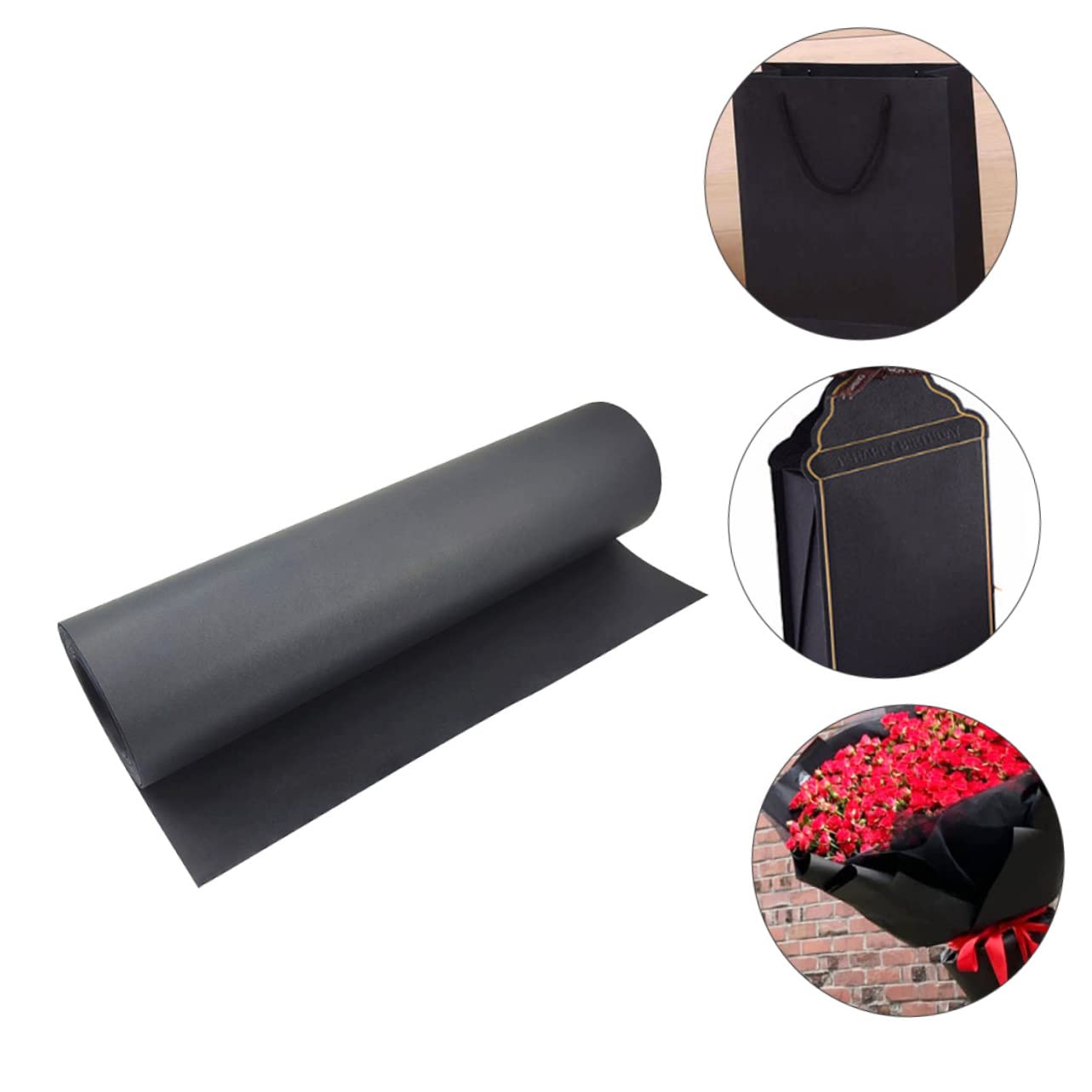 Operitacx Kraftpapierrolle Schwarz Für Blumensträuße Geschenkpapierrolle Aus Hochwertigem Papier Blumenverpackungspapier Dekorativ