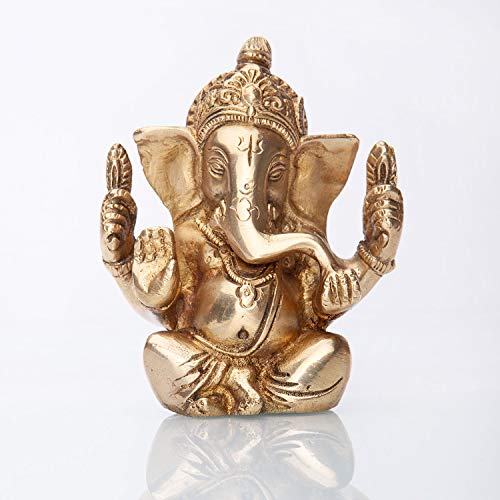 Bodhi Ganesha Statue, Messing ca. 12 cm