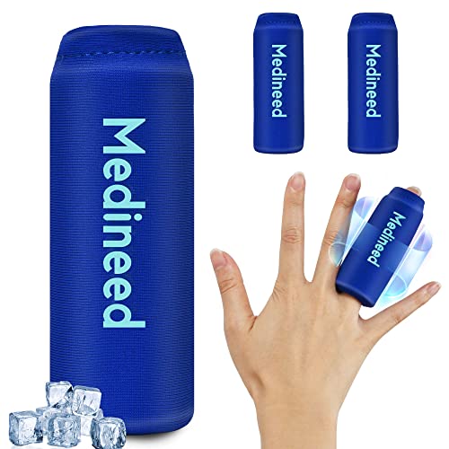 2PCS Finger Sleeves Gel Ice Pack Lasting Cold Compress Freeze Sleeve Reusable Finger Brace Ice Packs for Injuries Arthritis Tendonitis Gout Sprains Middle Protectors (Blue)