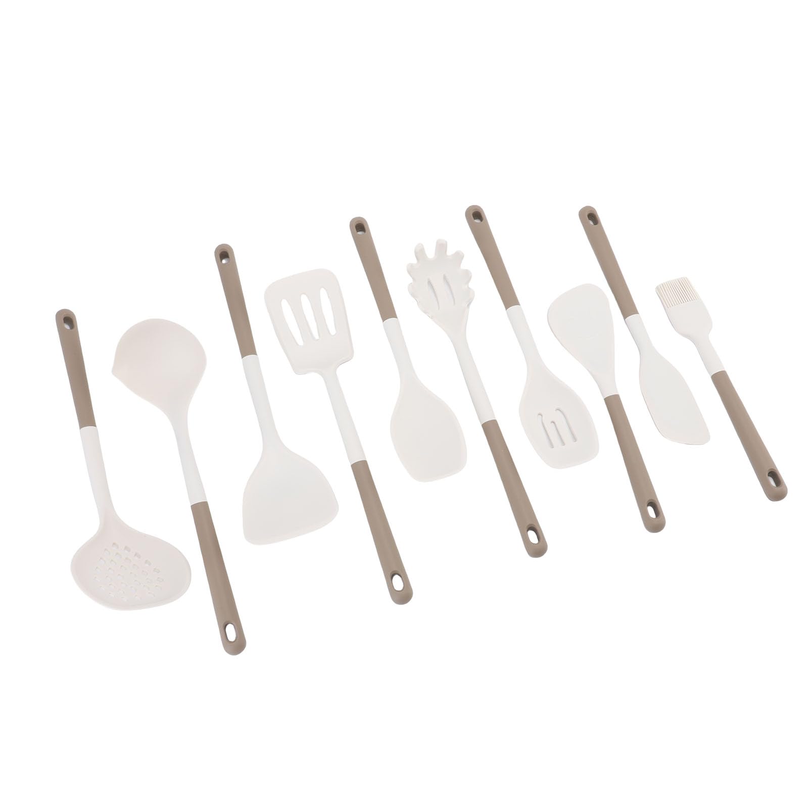 Set di Utensili da in Silicone, Utensili da Antiaderenti per Uso Alimentare con Design Antigraffio per Pentole Antiaderenti e Esigenze di Cottura