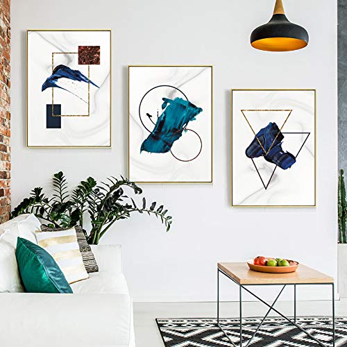 Affiche art abstrait moderne xxl 70x100cm lot de 3 images murales géométriques