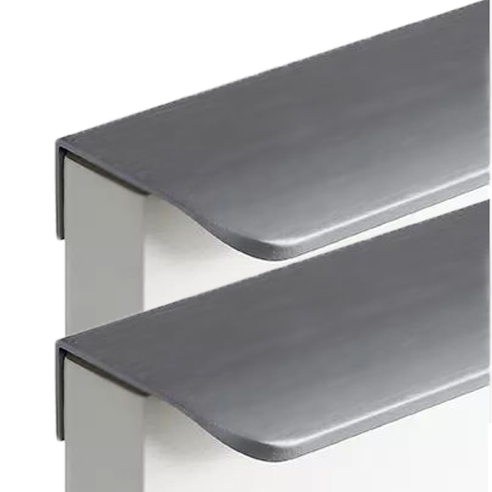 Poignées de tiroir dissimulées， tirettes à doigt, Kitchen Handles Finger Edge Pull DrawerHandles Furniture Knobs Grey 2 Pieces