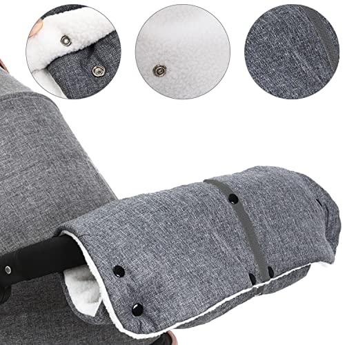 Azeekoom Handwärmer Kinderwagen, Kinderwagen Handschuhe Handmuff mit Warm Flanell, Winddicht Thermal Kinderwagenmuff Universalgröße für Kinderwagen Buggy