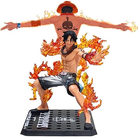 WANSHI Portgas D Ace Statue, 11.5CM One Piece Figure Fire Fist Ace Anime Cartoon Sculpture, Anime Cartoon Figure Character Model Toy Realistic PVC Static Doll Ornaments Toys Gift Cover