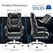 High Back Office Chair with Adjustable Headrest, Retractable Footrest & Lumbar Pillow, Ergonomic Bonded Leather Executive Desk Chair, Thick Padded Cushion, 90–135° Reclining Chair for Home OfficeBlack