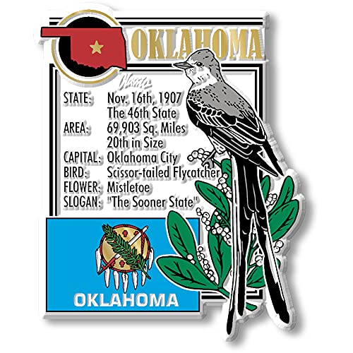 Set de 6 imanes decorativos de Oklahoma de caucho miniatura 2