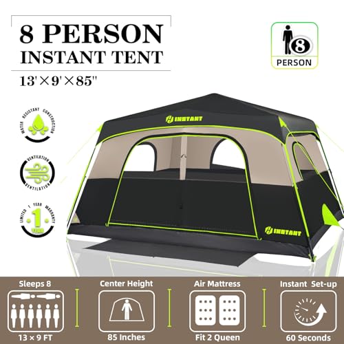 8 Person Instant Pop Up Tent