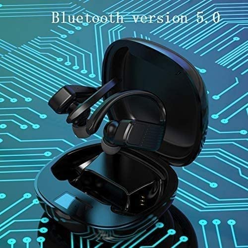 GeRRiT Auricolari wireless - Bluetooth Vero auricolari wireless - TWS Cuffie sportive for il rumore allenamento che cancella gli auricolari resistenti al sudore con microfono for correre, palestra