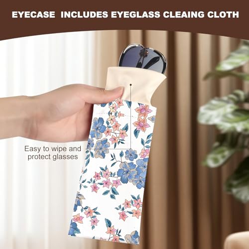 Image of Anikathy 2Pcs Sunglass Eyeglass Glasses Case Soft PU Leather with Cleaning Cloth Portable Glasses Pouch Bag for Men Women