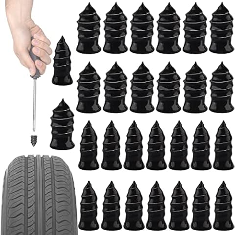 aosdanting Tire Repair Rubber Nail, 30 Pieces Vacuum Tire Repair Kits Spiral Rubber Nails, for Car Motorcycle Fast Tire Repair Tools Cover
