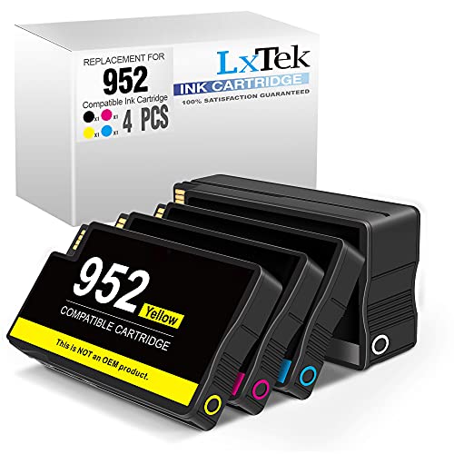 LxTek Remanufactured Ink Cartridge Replacement for hp 952xl 952 XL (1 Black, 1 Cyan, 1 Magenta, 1 Yellow)