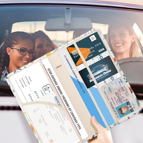 Image of CoBak Car Registration and Insurance Holder | Vehicle Glove Box Organizer, Auto Truck Compartment Document Case with Magnetic Closure for Insurance & Driver License