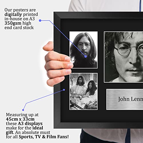 HWC Trading FR A3 John Lennon The Beatles Cadeaux Imprimé Signé Autographe Photo pour les fans de musique – A3 Encadré - Les Beatles, Paul McCartney, John Lennon, RIngo Starr, George Harrison HWC Trading FR A3 John Lennon The Beatles Cadeaux Imprimé Signé Autographe Photo pour les fans de musique - A3 Encadré – Image 4
