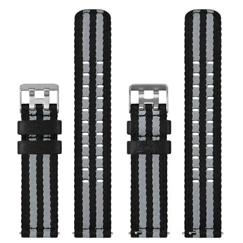 Image of WOCCI Double Holes Nylon Watch Bands, Silky Nylon Straps, Quick Release, Compatible Watch Lug Width 18mm 20mm 22mm