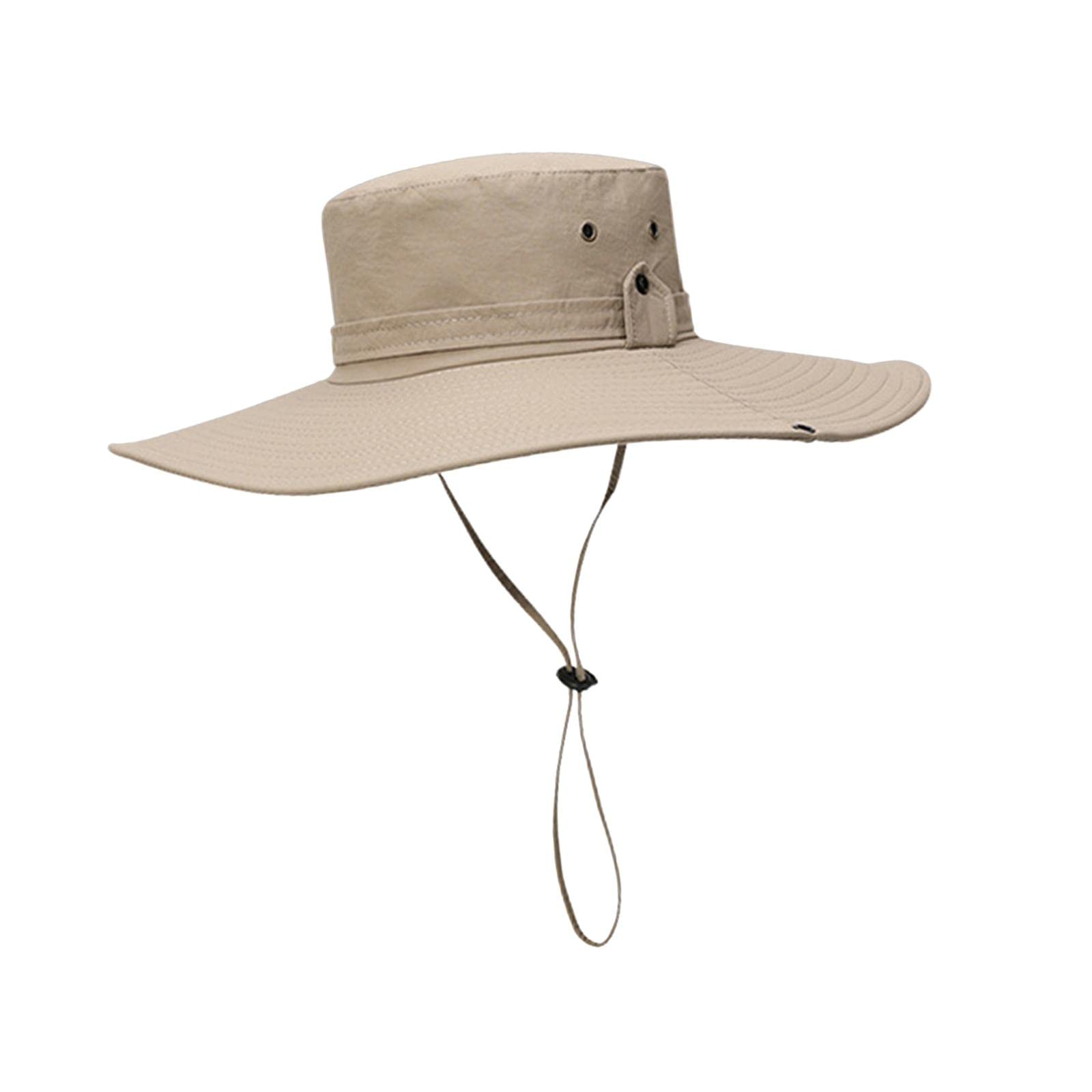 LOVIVER Cappello da pescatore larga Cappellini da pesca Cinturino regolabile leggero Casual Comodo Cappello da sole Visiera per arrampicata Sport, Stile a cachi