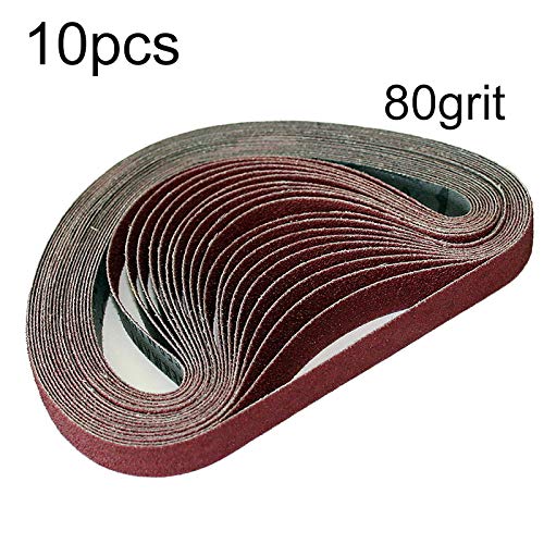 10 sztuk pasów ściernych z tlenku glinu i 30X 533 mm, gradacja 40-120, do szlifierek, narzędzi, drewna, miękkiego metalu(80 Grit)