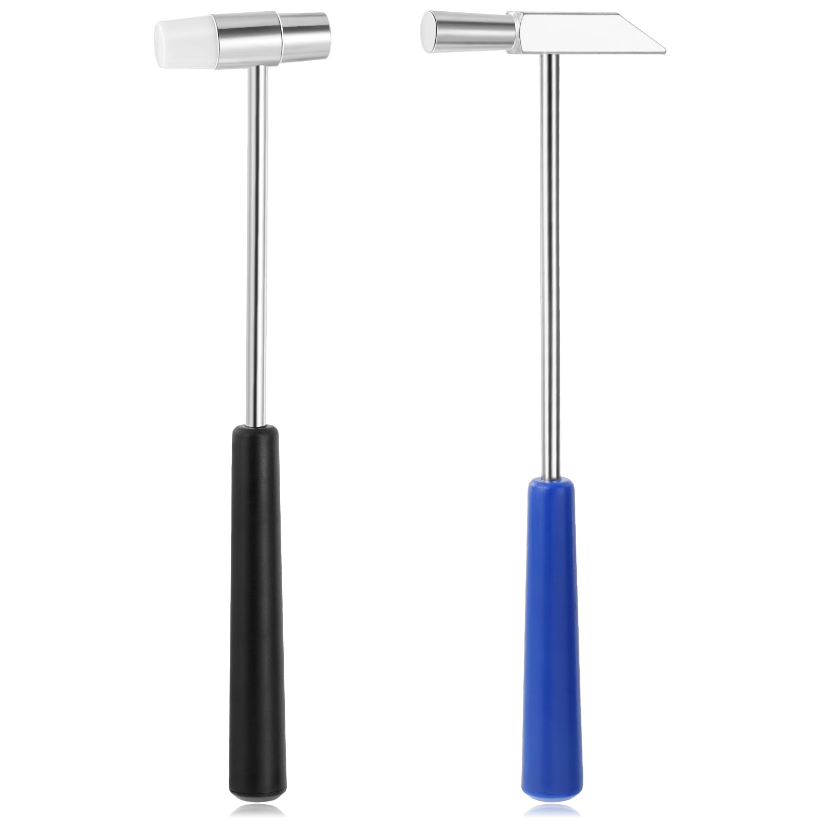 Juego de 2 mini martillos de joyería, martillo de goma, multifuncional, martillo de goma, cabeza de metal, ligero para joyas, reloj de pulsera, manualidades, madera, instrumentos musicales, muebles