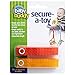 Baby Buddy Secure-A-Toy, Safety Strap Secures Toys, Teether, or Pacifiers to Strollers, Highchairs, Car Seats, Adjustable Length to Keep Toys Sanitary Clean, Registry Must Haves, Red-Orange. 2 Count